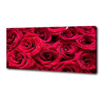 Foto obraz na płótnie Krople na różach