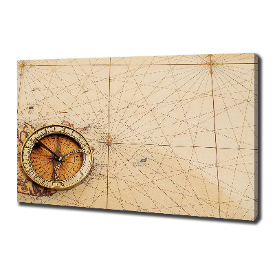 Foto obraz na płótnie Kompas na mapie