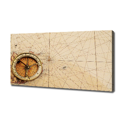 Foto obraz na płótnie Kompas na mapie