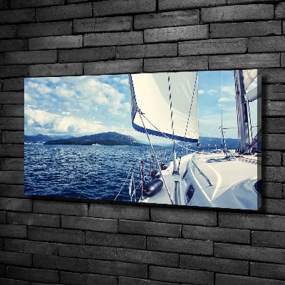 Foto obraz na płótnie Jacht na tle morza