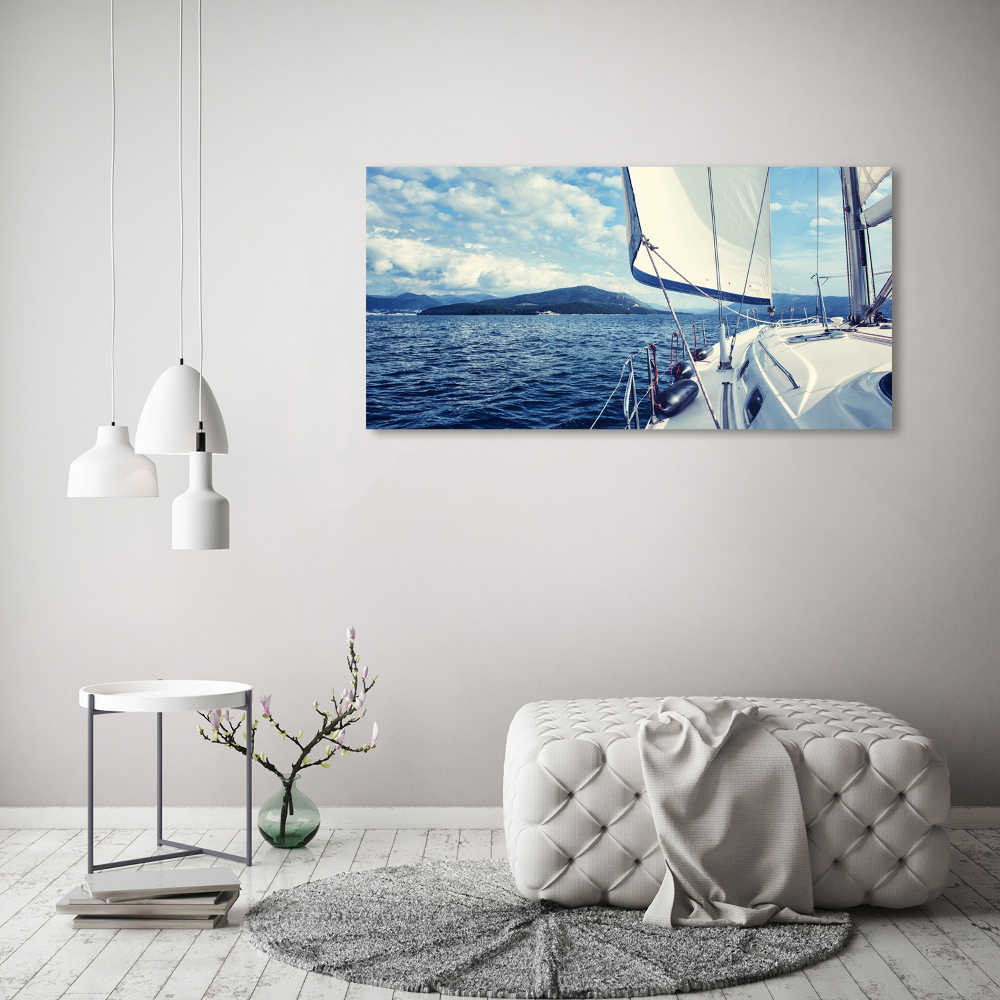 Foto obraz na płótnie Jacht na tle morza