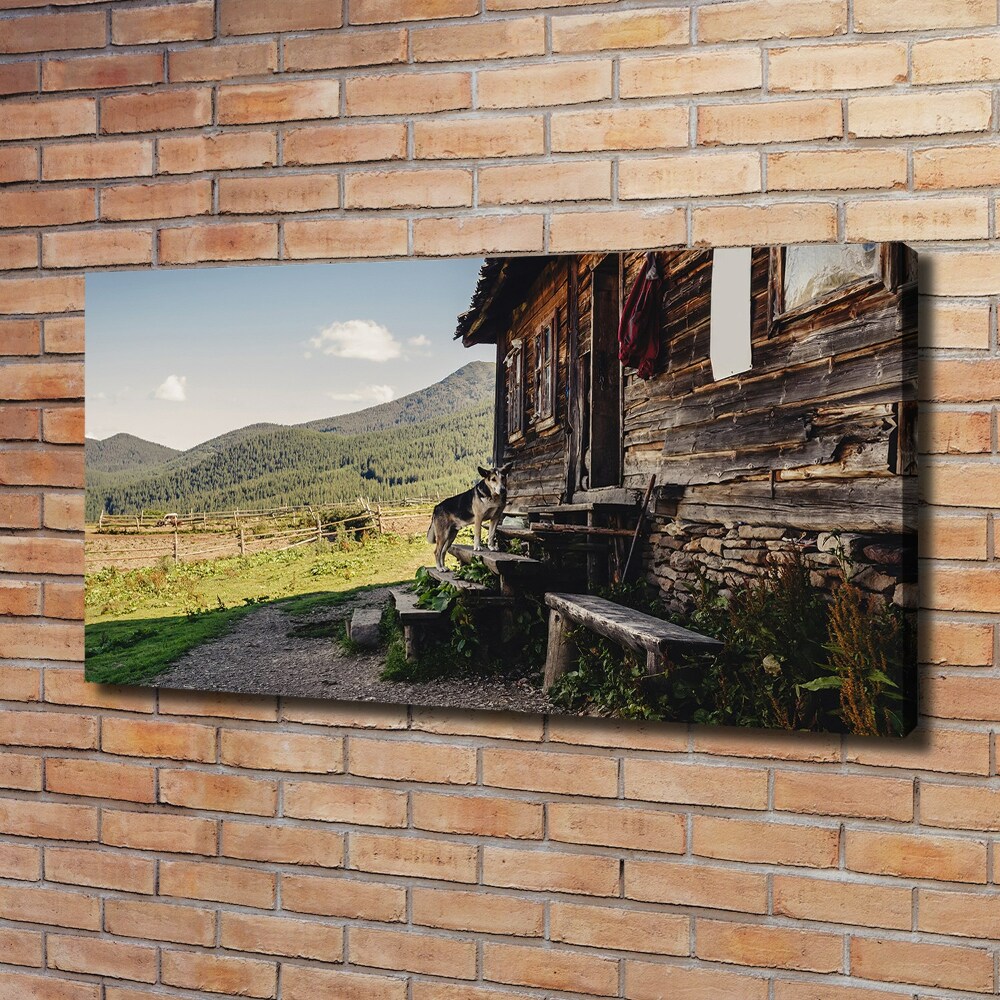 Foto obraz na płótnie Drewniany dom góry