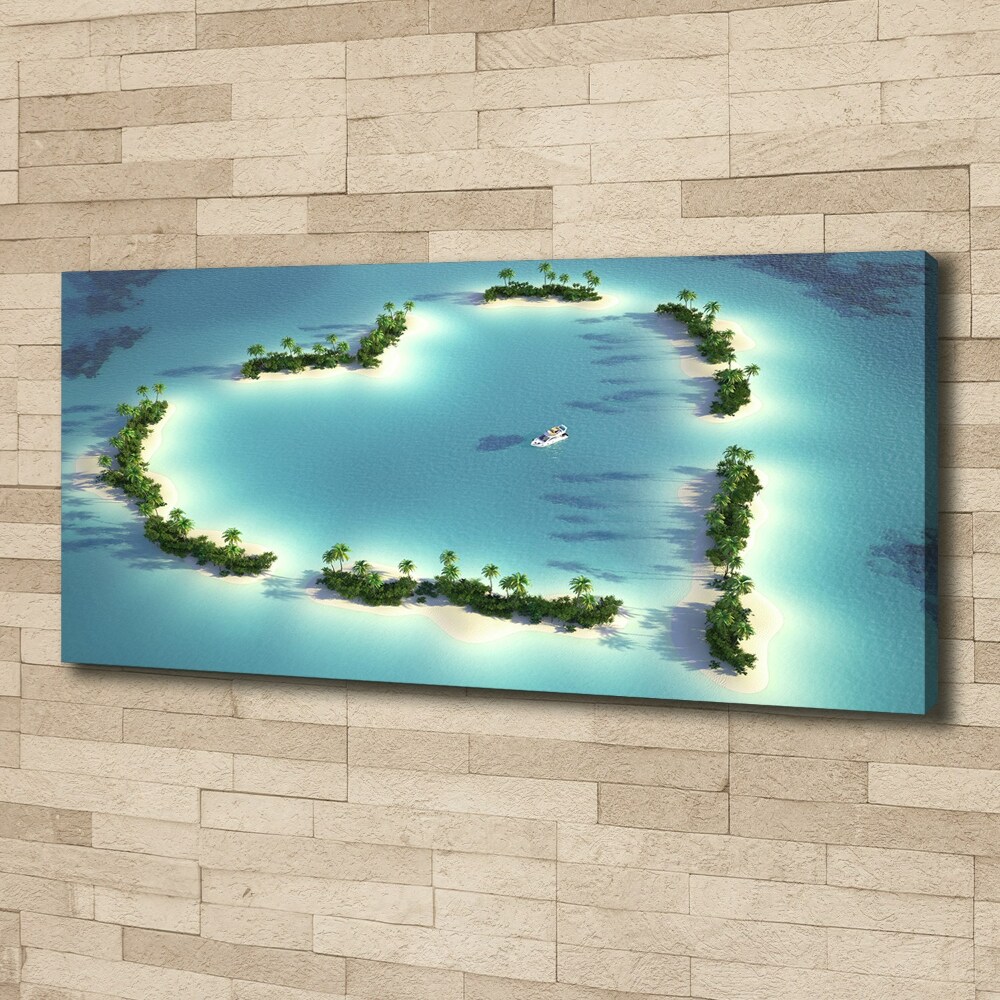 Foto obraz na płótnie Wyspy kształt serca