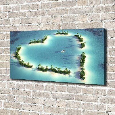 Foto obraz na płótnie Wyspy kształt serca