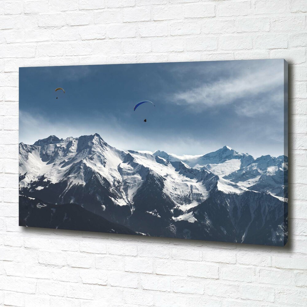 Foto obraz na płótnie Paralotnie Alpy