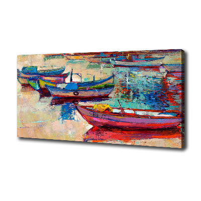Foto obraz na płótnie Kolorowe łódki