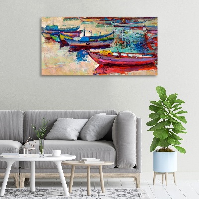 Foto obraz na płótnie Kolorowe łódki