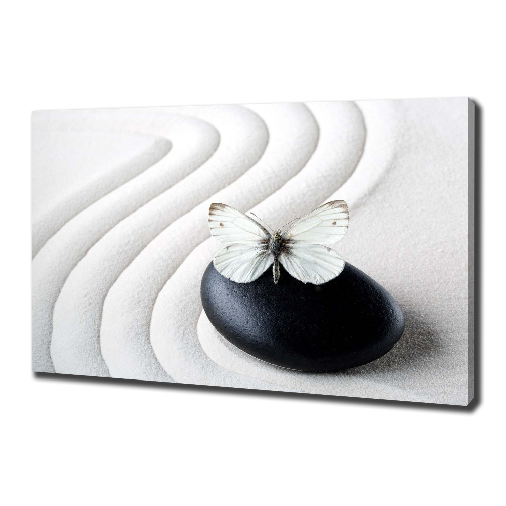 Foto obraz na płótnie Kamień zen i motyl
