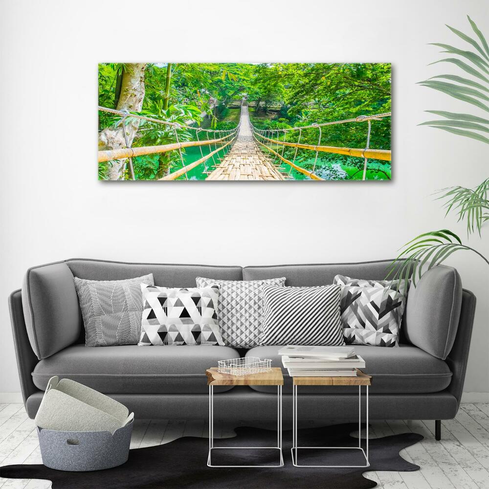 Foto obraz na płótnie Most las bambusowy