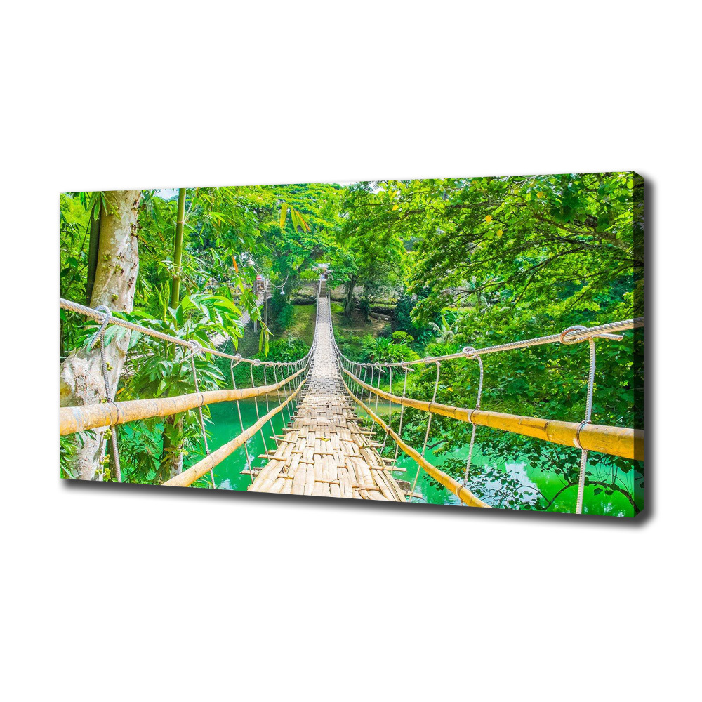 Foto obraz na płótnie Most las bambusowy