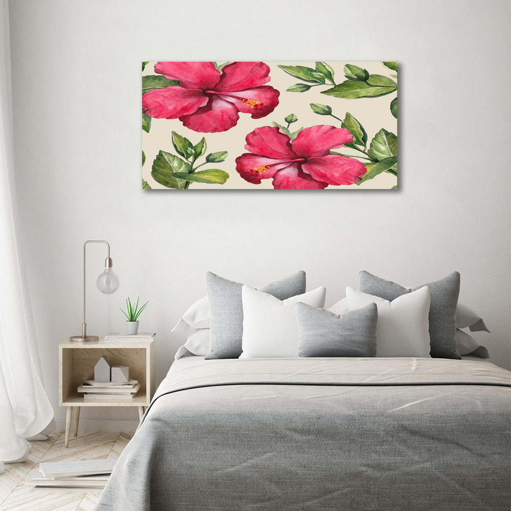 Foto obraz na płótnie Różowy hibiskus