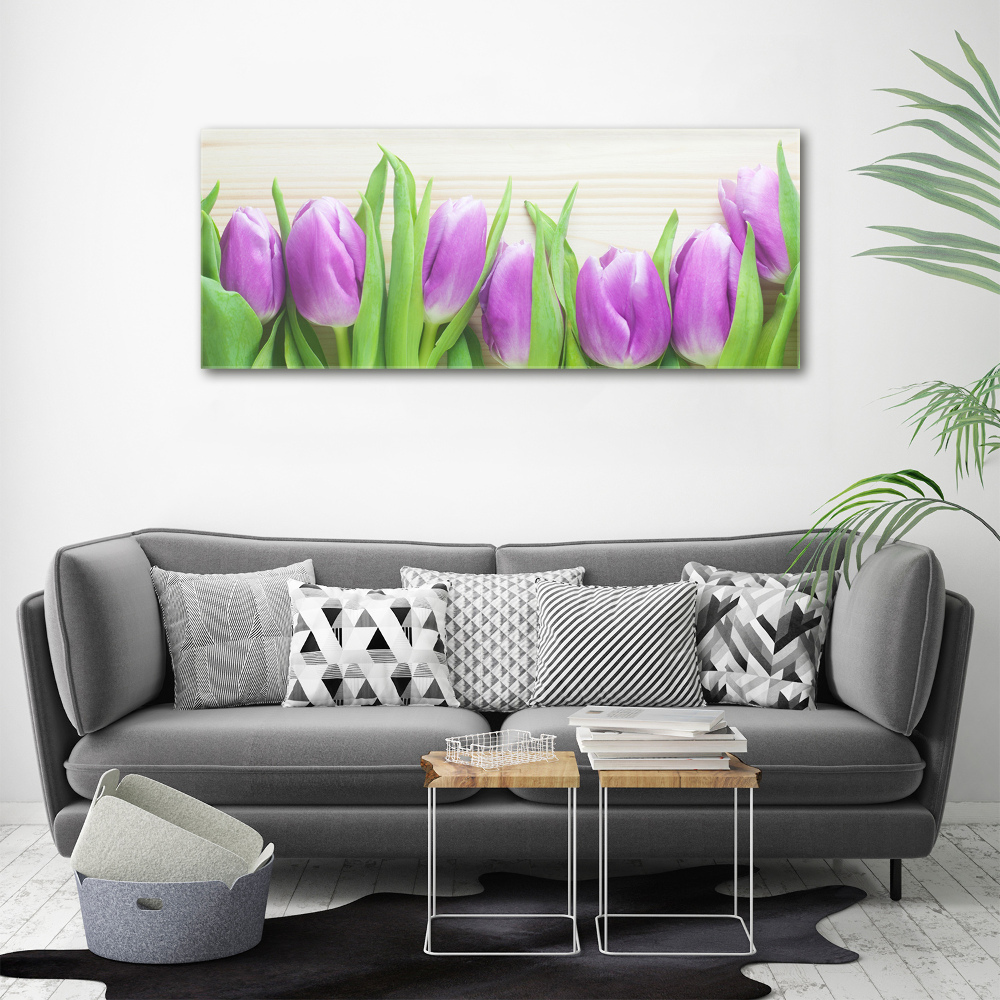 Foto obraz na płótnie Fioletowe tulipany