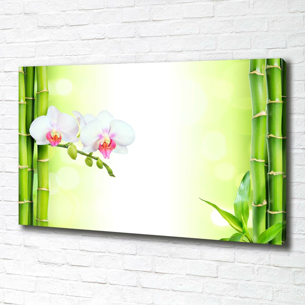 Foto obraz na płótnie Orchidea i bambus