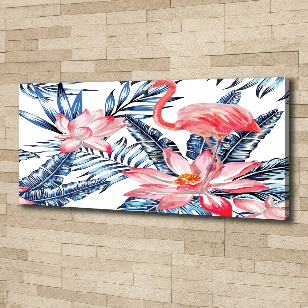 Foto obraz na płótnie Flamingi i rośliny