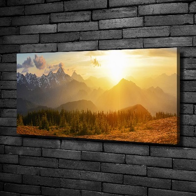 Foto obraz na płótnie Zachód słońca góry