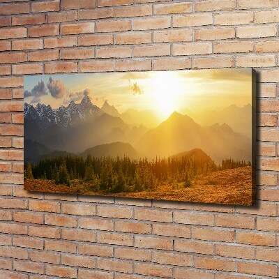 Foto obraz na płótnie Zachód słońca góry