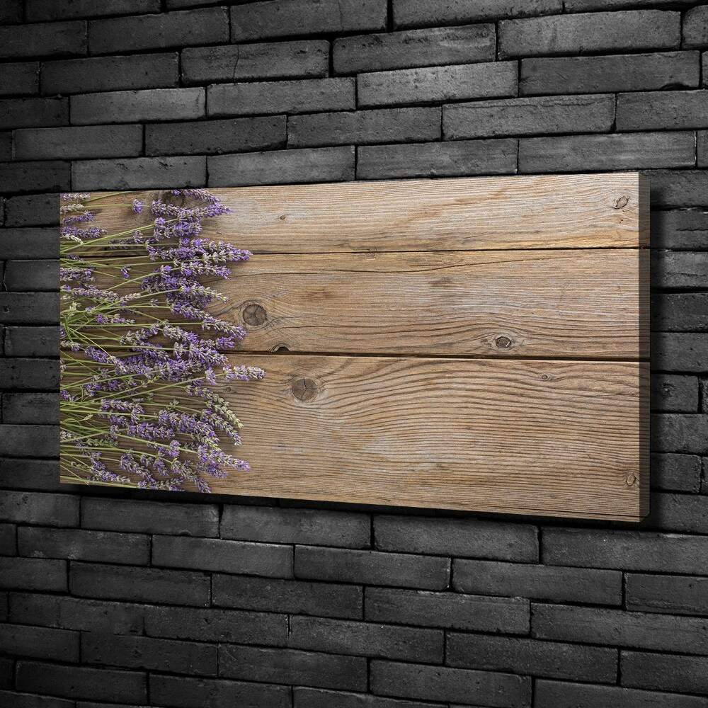 Foto obraz na płótnie Lawenda na drewnie