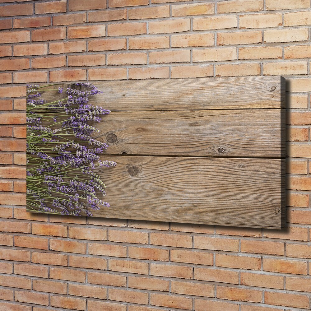 Foto obraz na płótnie Lawenda na drewnie