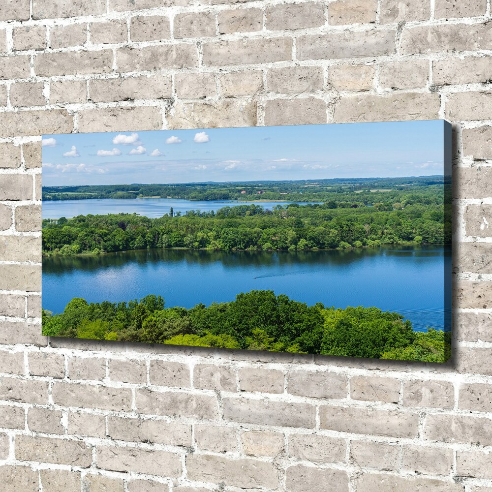 Foto obraz na płótnie Las nad jeziorem
