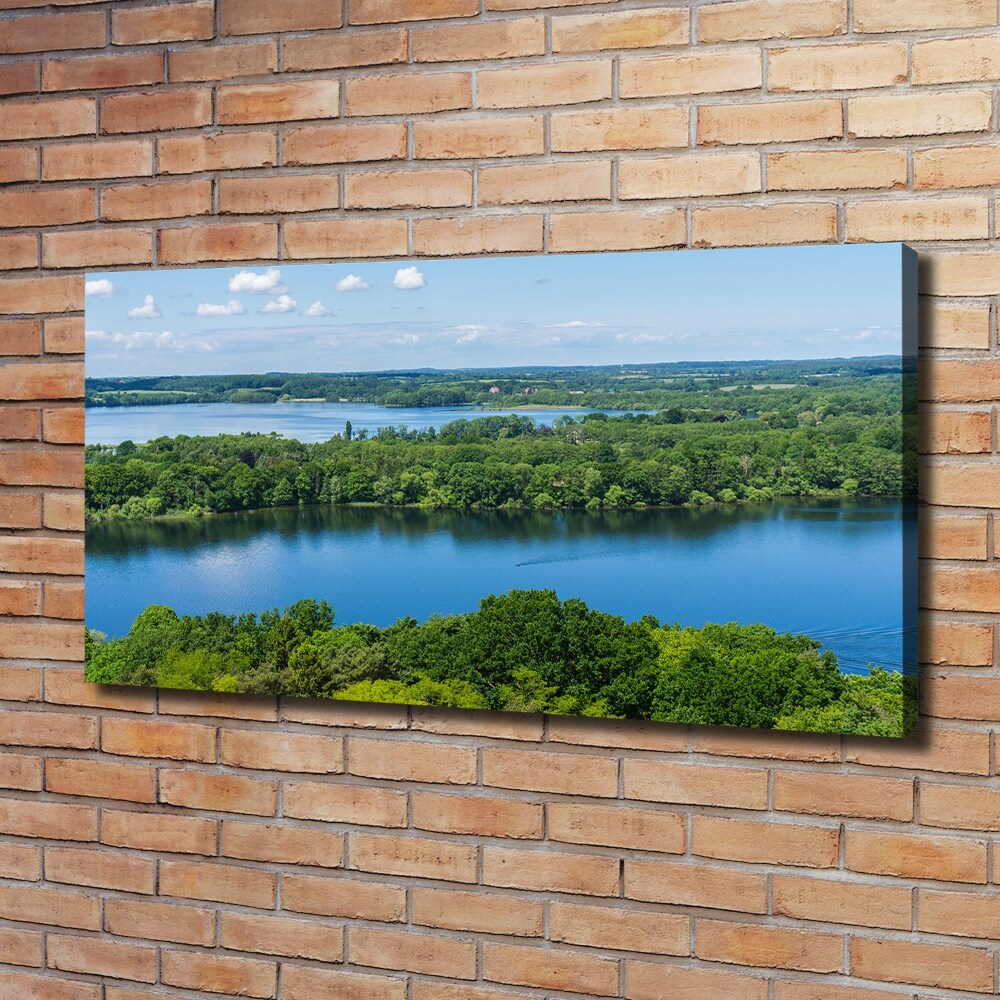 Foto obraz na płótnie Las nad jeziorem