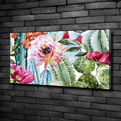 Foto obraz na płótnie Kaktusy i kwiaty