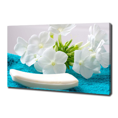 Foto obraz na płótnie Białe kwiaty spa
