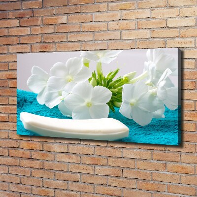Foto obraz na płótnie Białe kwiaty spa