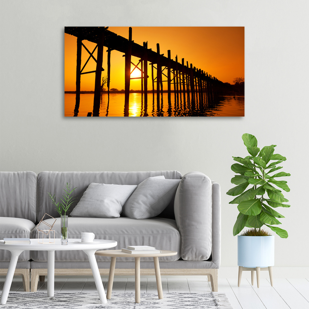 Foto obraz na płótnie Most zachód słońca
