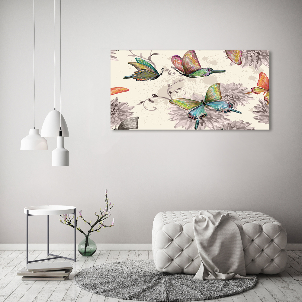 Foto obraz na płótnie Motyle i kwiaty