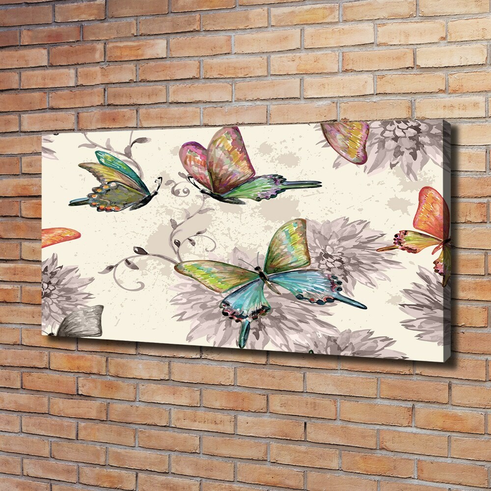 Foto obraz na płótnie Motyle i kwiaty