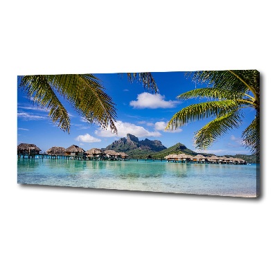 Foto obraz na płótnie Palmy na Bora Bora