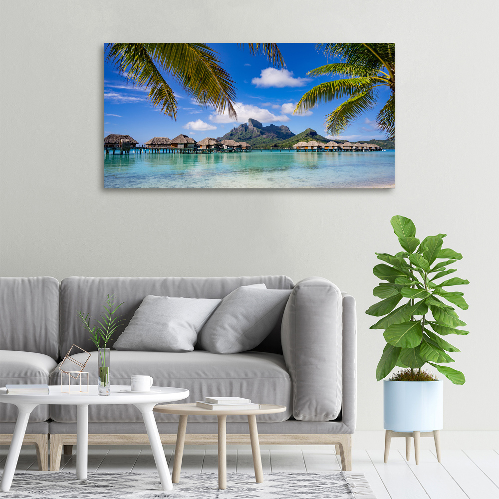 Foto obraz na płótnie Palmy na Bora Bora