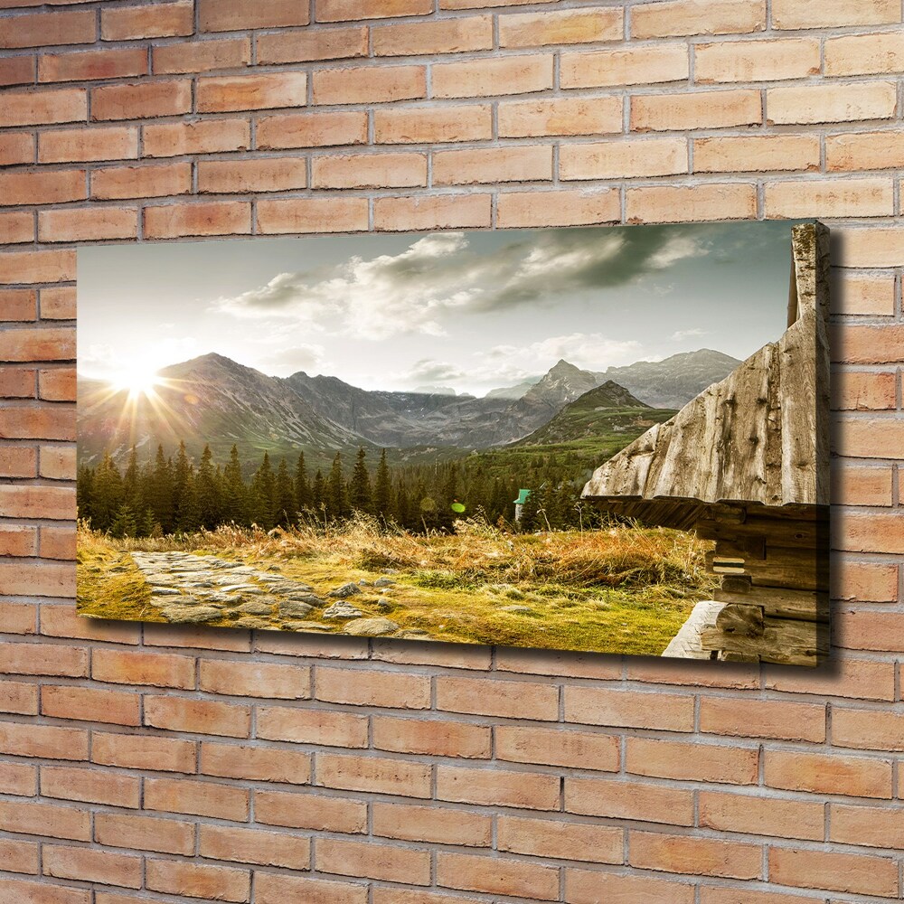 Duży Foto obraz na płótnie Dom w górach