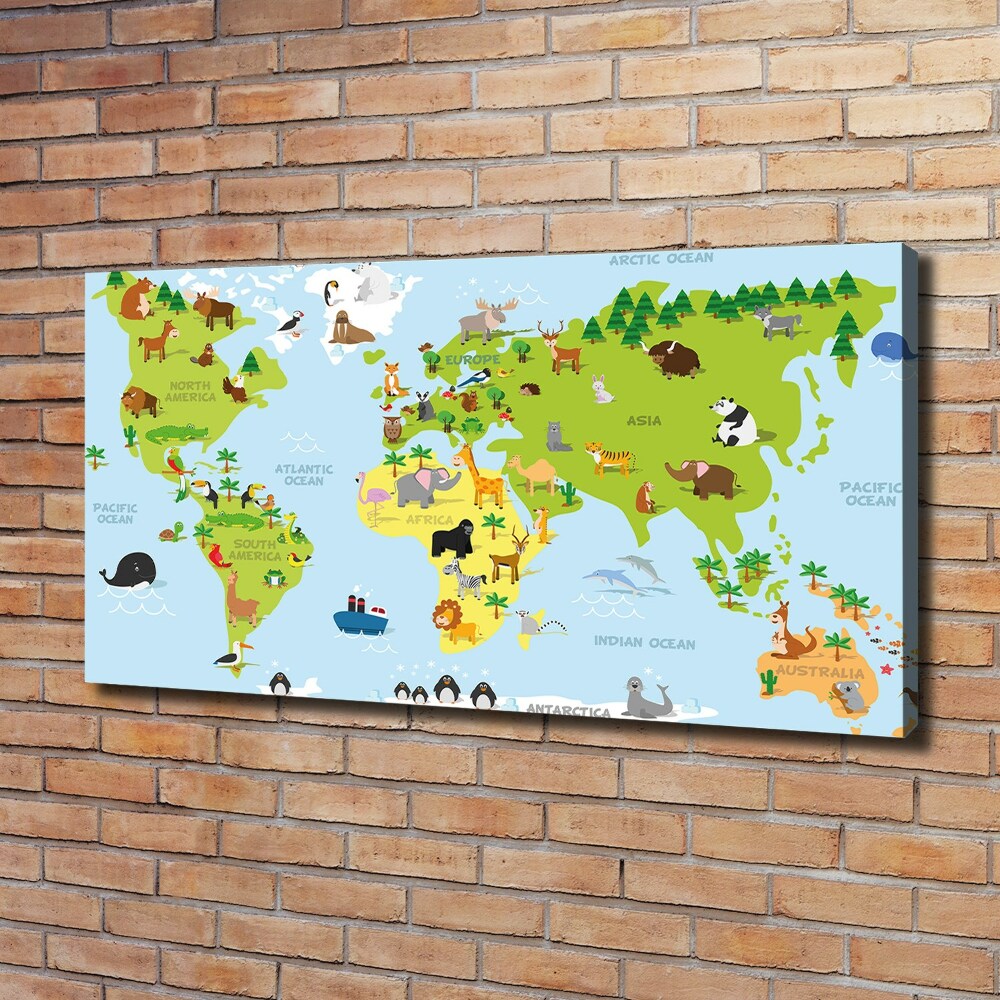 Foto obraz na płótnie Mapa zwierzęta