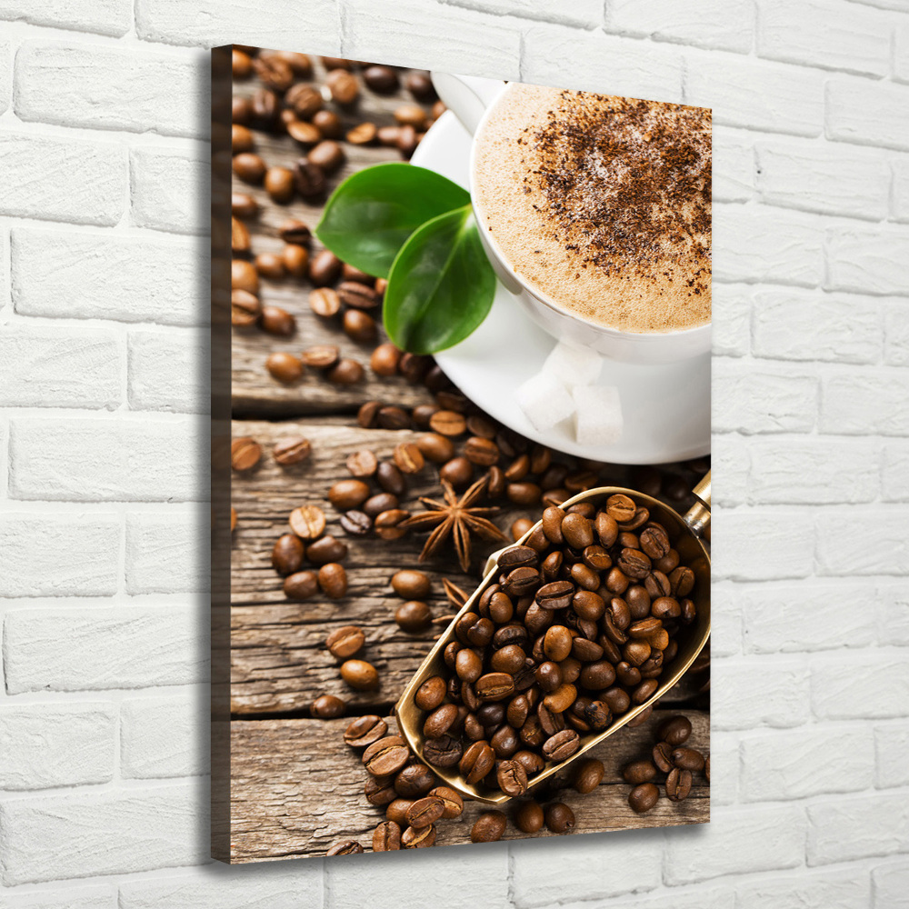 Foto obraz drukowany na płótnie pionowy Kawa