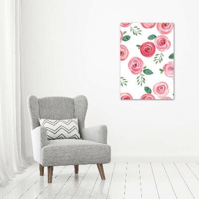 Foto obraz na płótnie do salonu pionowy Różowe różę