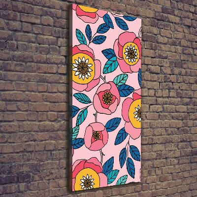 Foto obraz na płótnie pionowy Kolorowe kwiaty