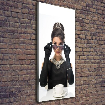 Foto obraz na płótnie pionowy Kobieta w okularach