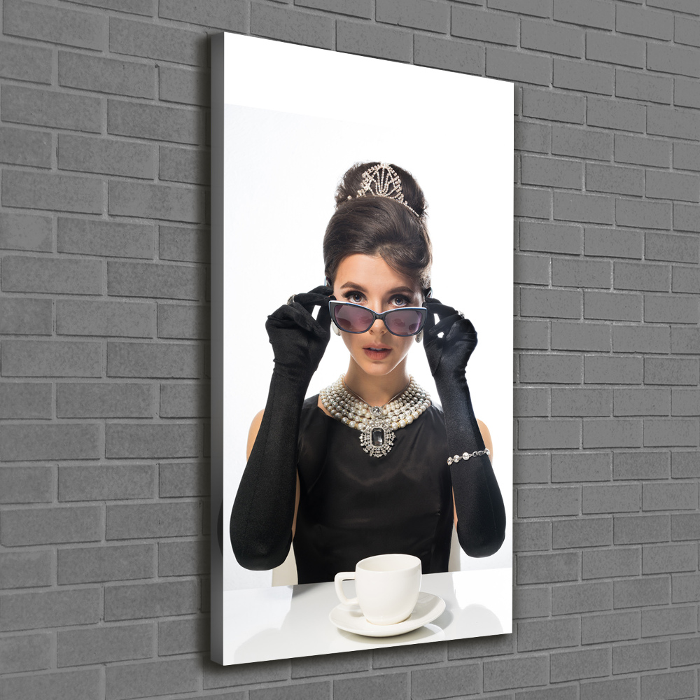 Foto obraz na płótnie pionowy Kobieta w okularach