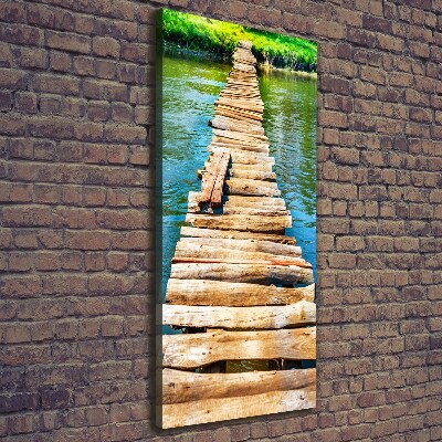 Foto obraz canvas pionowy Drewniany most