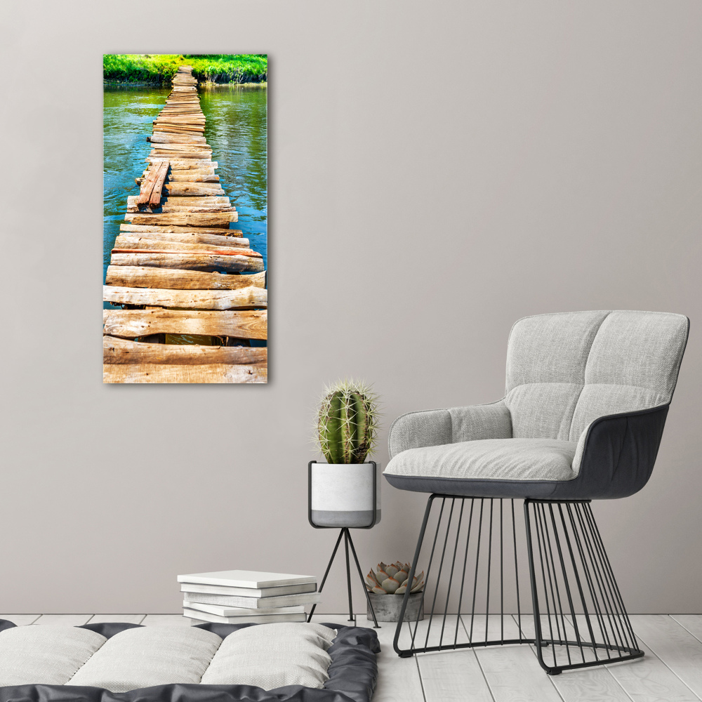 Foto obraz canvas pionowy Drewniany most