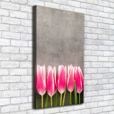Foto obraz na płótnie pionowy Różowe tulipany