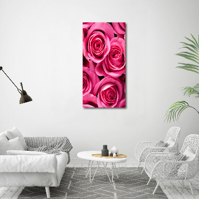 Foto obraz na płótnie do salonu pionowy Różowe róże
