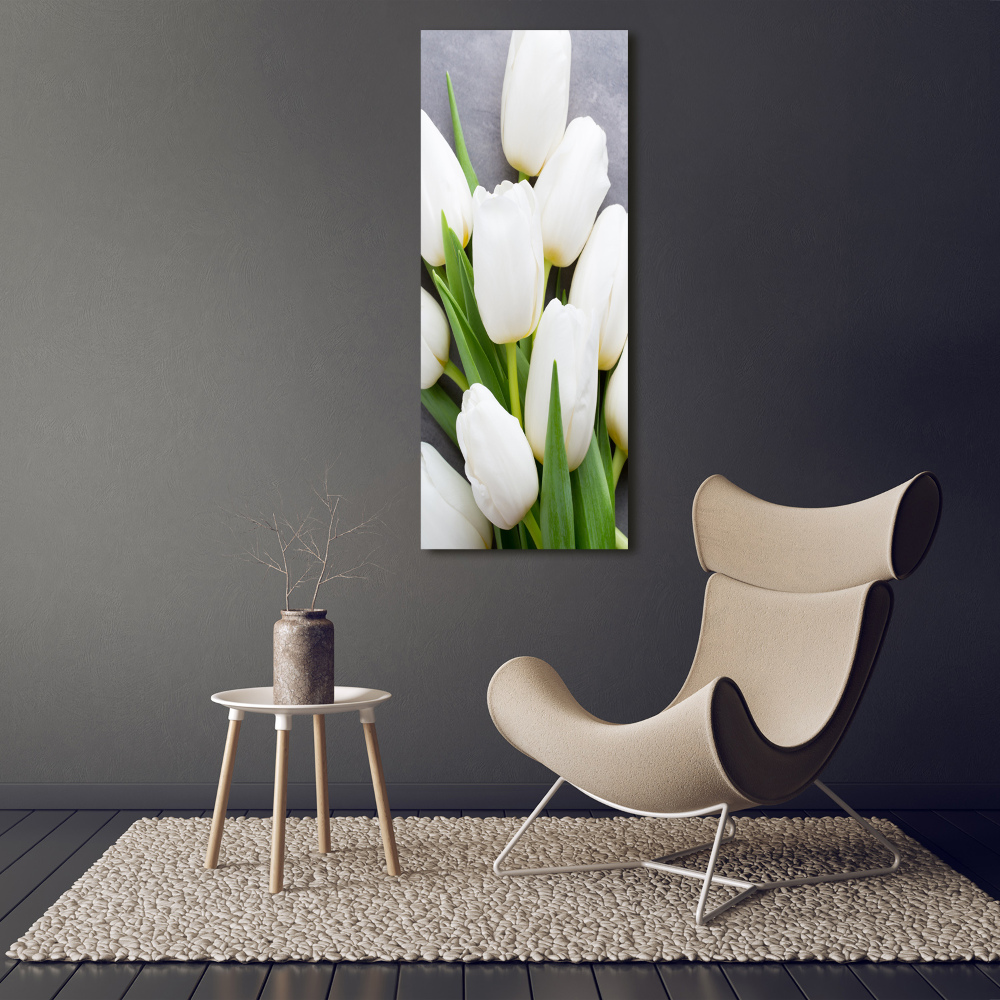 Foto obraz na płótnie pionowy Białe tulipany