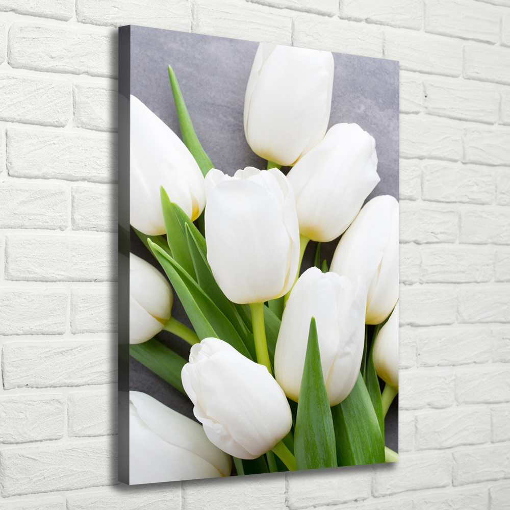 Foto obraz na płótnie pionowy Białe tulipany