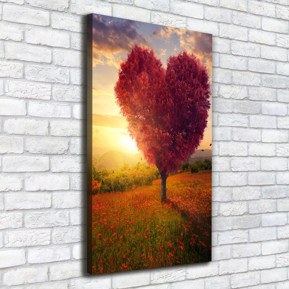 Foto obraz canvas pionowy Drzewo serce