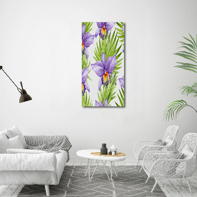 Foto obraz na płótnie pionowy Orchidea i palmy