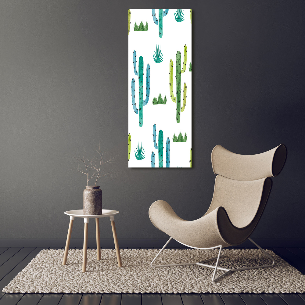 Nowoczesny obraz canvas na ramie pionowy Kaktusy
