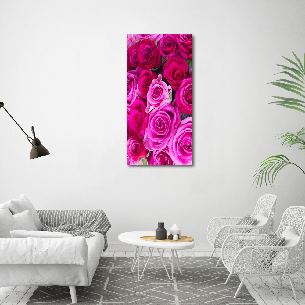 Foto obraz na płótnie do salonu pionowy Różowe róże