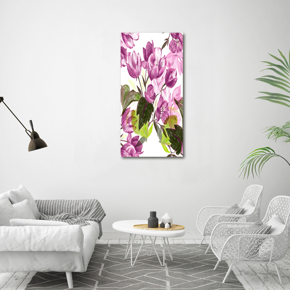 Foto obraz na płótnie pionowy Fioletowe kwiaty